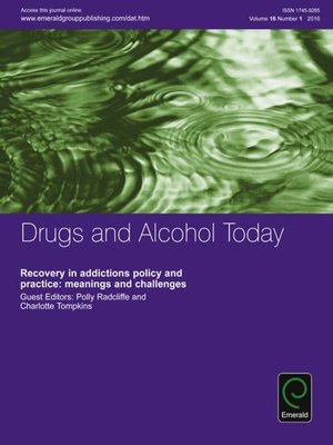 cover image of Drugs and Alcohol Today, Volume 16, Number 1
